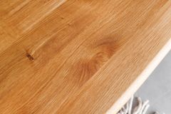 Massivholz Sitzbank WILD OAK 160cm Eiche Baumkante X-Gestell Industrial
