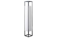 Moderne Stehlampe AGAPUNE 120cm weiß silber mit Papierschirm und Edelstahlgestell