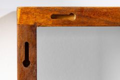 Massives Wandregal 3er Set HEMINGWAY 94cm braun Sheeshamholz stone finish