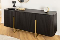 Massives Sideboard GATSBY 160cm schwarz gold Mangoholz Retro handmade