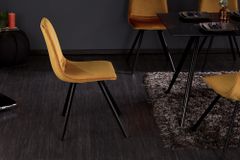 Retro Stuhl AMSTERDAM CHAIR senfgelb Samt Designklassiker