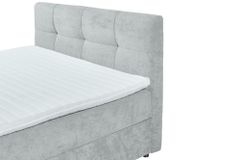 Modernes Boxspringbett TOULOUSE 160x200cm silbergrau inkl. Matratze Topper Stauraum