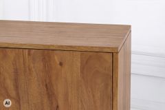 Massiver Beistelltisch CUBUS 45cm braun Mangoholz honey finish Regal Nachttisch