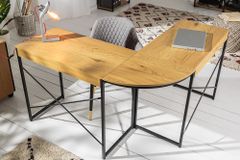 Industrial Eckschreibtisch STUDIO 130cm Eichenoptik mit Schubladen