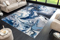 Moderner Teppich ART RUGS 230x160cm grau blau weiß Flachgewebe Indoor