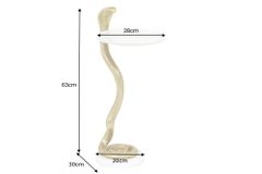 Runder Beistelltisch WILDLIFE COBRA 65cm gold weiß Marmor Schlangen-Skulptur handmade