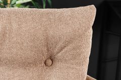 Drehbarer Design Barhocker BIG GEORGE champagner beige Samt Taschenfederkern Armlehne