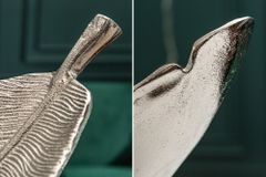 Design Deko Schale SILVER LEAF 65cm silber Blatt Design Metall Handarbeit