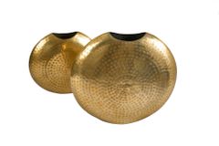 Elegantes Vasen 2er Set ORIENTAL 44cm gold im Grid Hammerschlag Design
