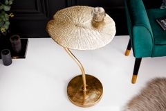 Handgearbeiteter Design Beistelltisch ABSTRACT LEAF 40cm gold