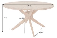 Runder Gartentisch KOPENHAGEN 140cm natur Akazie Massivholz In- und Outdoor wetterfest