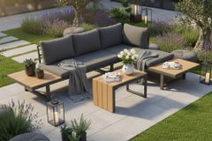 Wetterfestes Gartenmöbel Set IBIZA MODULAR LOUNGE 250cm anthrazit Aluminium inkl. Sitzpolster