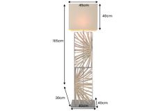 Handgefertigte Stehlampe EUPHORIA 165cm natur Longanholz beige mit Lampenschirm
