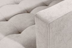 Modernes Ecksofa STOCKHOLM 220cm hellgrau Cordstoff Federkern 3-Sitzer-Sofa