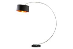 Dimmbare Bogenlampe PYTHON 190cm schwarz gold Retro Bogenleuchte
