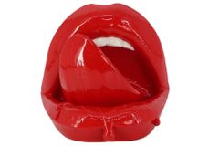 Deko-Figur LIP 25cm rot weiß Hochglanz handmade Pop-Art