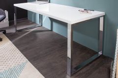 Moderner Schreibtisch WHITE DESK 160cm weiß Hochglanz Bürotisch
