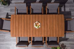 Wetterfester Gartentisch KOPENHAGEN 220cm braun Akazie honey finish Massivholz Outdoor