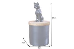 Design Dose PANTHER 20cm schwarz natur Mangoholz Panther-Figur Metall Dekoration