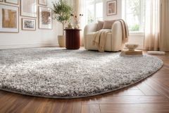 Design Teppich ORGANIC 350x240cm creme Hochflor Indoor-Teppich organische Form