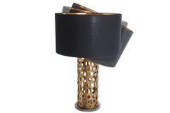 Design Tischlampe ABSTRACT LEAF kupfer antik Metall Marmorfuß handmade