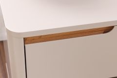 Design Nachtschrank LIV 55cm cashmere weiß mit Schublade und offenem Fach