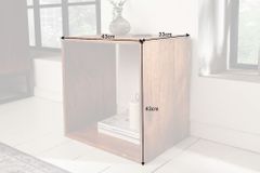 Handgearbeiteter Beistelltisch MAKASSAR 45cm natur Mangoholz Massivholz Nachttisch Regal