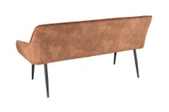 Design Sitzbank TURIN 160cm braun schwarz Metallbeine mit Armlehne