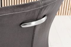 Freischwinger Stuhl SAMSON vintage grau Edelstahlrahmen mit Komfortgriff