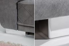 Modernes XXL Ecksofa DECADENCIA 320cm silbergrau Samt Bigsofa inkl. Kissen