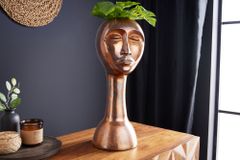 Handgefertigte Vase FACE 50cm Kupfer-Look Antik Aluminium abstrakt