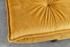 Schlafsofa JAZZ 190cm senfgelb Samt 3-Sitzer Couch