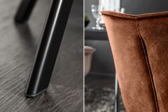 Drehbarer Stuhl THE DUTCH COMFORT rost braun Samt mit Armlehnen Modern Design