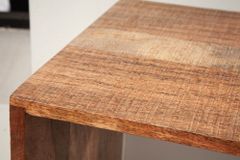 Handgearbeiteter Beistelltisch MAKASSAR 45cm natur Mangoholz Massivholz Nachttisch Regal