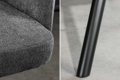 Drehbarer Design Barhocker BIG GEORGE anthrazit Samt Taschenfederkern mit Armlehnen