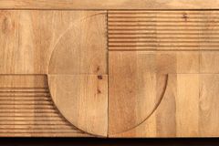 Massives TV-Board ART DECO 170cm cream finish beige Mangoholz abgerundet
