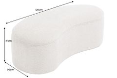 Extravagante Polsterbank ELEMENTAL 120cm champagner beige Feinstrick Bouclé mit Stauraum