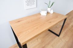 Design Schreibtisch OAK DESK 120cm Eiche Vintage Metallgestell schwarz