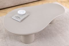 Stilvoller Couchtisch ORGANIKO 130cm cement greige organische Form