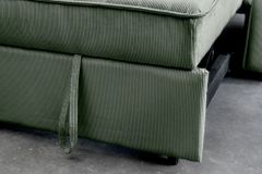 Ausziehbares Schlafsofa SMART 180cm grün Cord 2-Sitzer Couch mit Nosagfederung