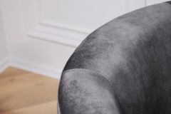 Design Lounge Sessel HEMINGWAY dunkelgrau Samt Armlehnen Cocktailsessel