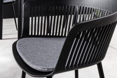 Design Stuhl AIRE schwarz Kunststoff Stahlgestell Indoor Outdoor inkl. Kissen