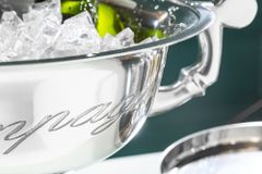Exklusiver Sektkühler CHAMPAGNE 65cm silber poliert Flaschenkühler