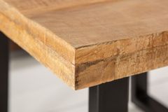 Massiver Couchtisch IRON CRAFT 60cm Mangoholz Industrial Design