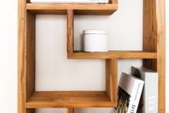 Massives Bücherregal JAVA 200cm natur recyceltes Teakholz Standregal Raumtrenner
