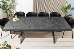 Ausziehbarer In- und Outdoor Esstisch EMPIRE 180-240cm anthrazit Keramik Gartentisch