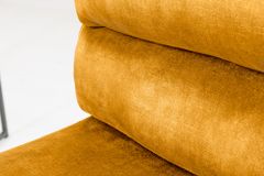 Höhenverstellbarer Barhocker COMFORT senfgelb Samt drehbar mit Lehne Metall schwarz