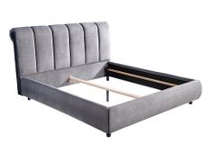 Design Bett MILANO 180x200cm grau Vogue Seiden Samtstoff