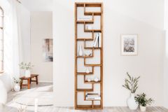 Massives Bücherregal JAVA 200cm natur recyceltes Teakholz Standregal Raumtrenner