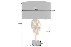 Extravagante Tischlampe SKULL 56cm schwarz gold Metall Totenkopf Skulptur Leuchte